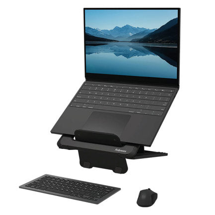 Soporte Fellowes para Laptop Breyta Color Negro 12 con Ajustes de Altura