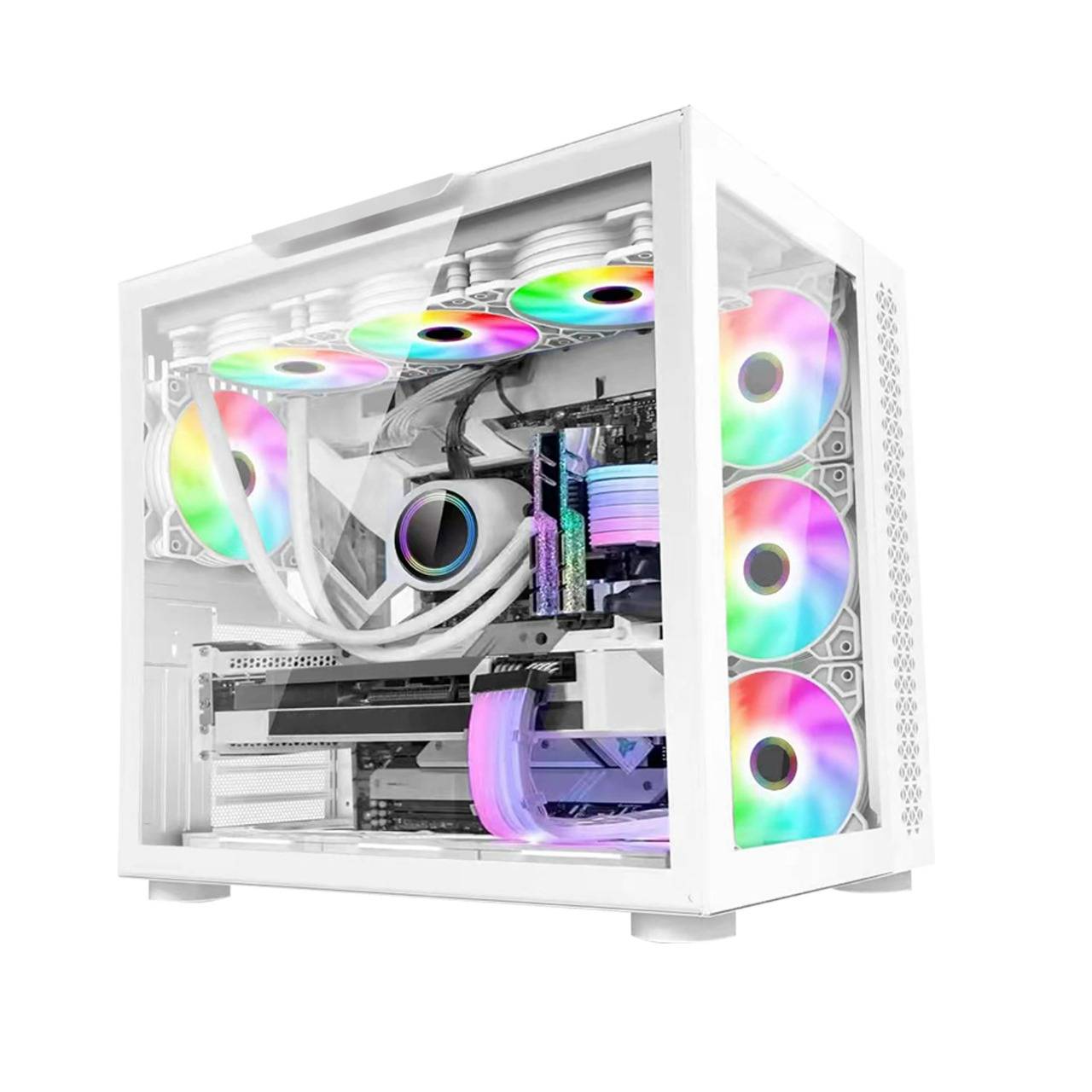 Gabinete Gamer Game Factor CSG700 /10 Ventiladores/ ATX/ Blanco