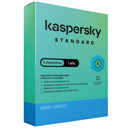 Licencia Antivirus Kaspersky Standard 1 Año 5 Dispositivos