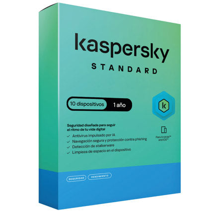 Licencia Antivirus Kaspersky Standard 1 Año 10 Dispositivos