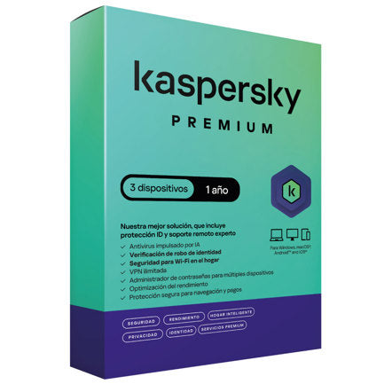 Licencia Antivirus Kaspersky Premium 1 Año 3 Dispositivos