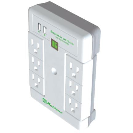 Supresor Picos Koblenz SS2000 USB 2000 Joules 6 Contactos 2 Puertos USB