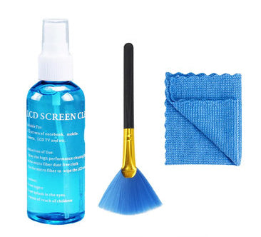 BROBOTIX KIT DE LIMPIEZA PARA PANTALLAS 3 EN 1, SOLUCIÓN LIMPIADORA DE 100ML, BROCHA SUAVE Y PAÑO DE LIMPIEZA