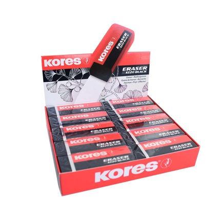 Borrador Kores KE-20 Dust Free Negro Caja C/20 Piezas