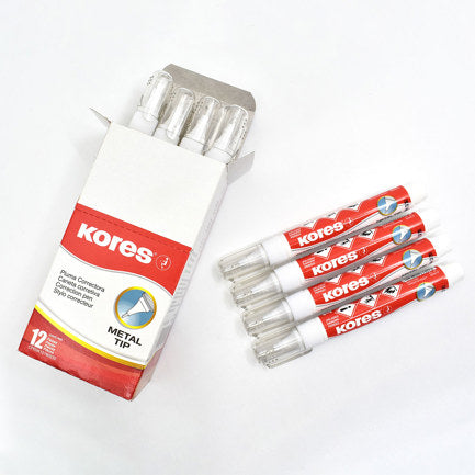 PLUMA CORRECTORA KORES METAL TIP 8MM C/12