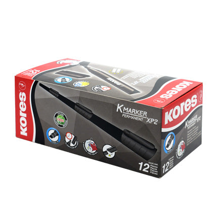 MARCADOR PERMANENTE KORES P/BISELADA NEGRO C/12