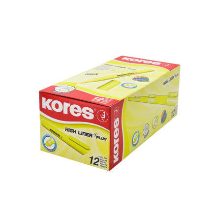 RESALTADOR KORES K-MARKER XH12 AMARILLO C/12