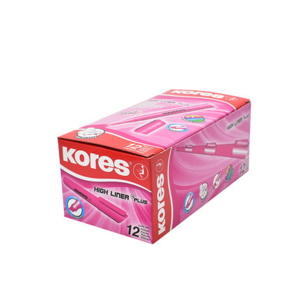 RESALTADOR KORES K-MARKER XH12 ROSA C/12