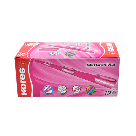 RESALTADOR KORES K-MARKER XH12 ROSA C/12
