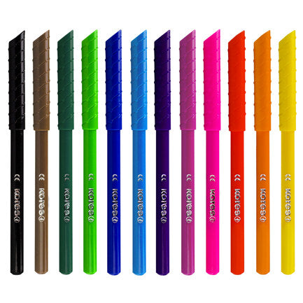 Plumones Lavables Kores Korello de Punta Cónica Estuche C/12 Colores Surtidos