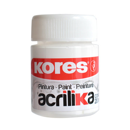 PINTURA ACRILICA KORES 20 ML BLANCO C/12 BOTES