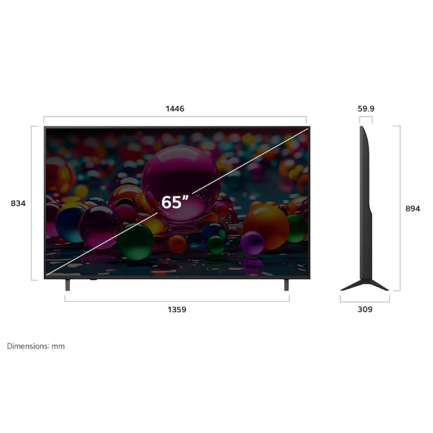 Television 65" LG UHD AI UA8050 4K SMART TV 2025 Magic Remote A7 GEN8