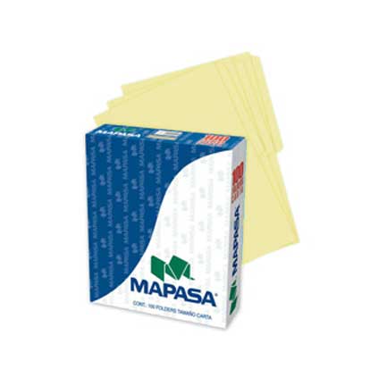 FOLDERS MAPASA CANARIO CARTA C/100