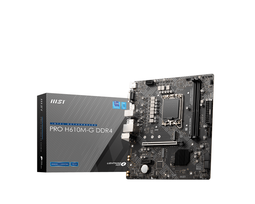 Tarjeta Madre MSI PRO H610M-G DDR4 Micro-ATX LGA 1700 Intel H610 64GB DDR4 HDMI/DP