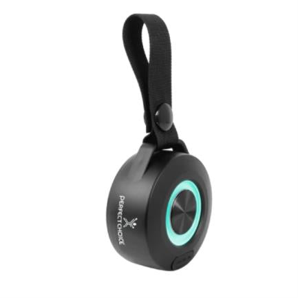 Bocina Perfect Choice Handy Portátil Inalámbrica Batería Recargable Luz RGB Color Negro