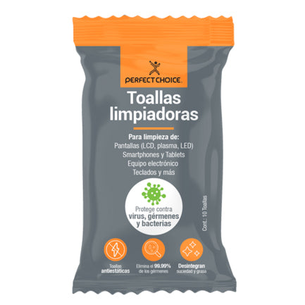 Toallas Limpiadoras Perfect Choice 19x17 cm para Celulares y Tablet