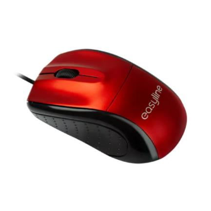 Mouse Easy Line Óptico Alámbrico USB 1200dpi Color Rojo