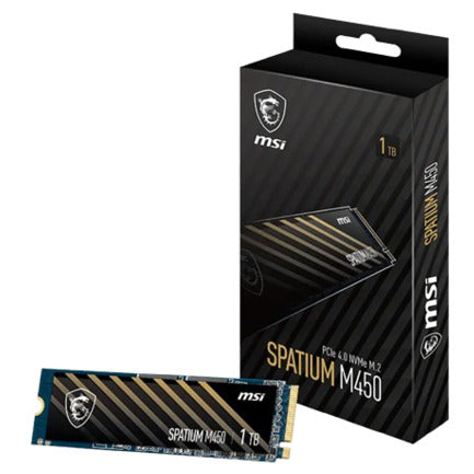 SSD MSI Interno SPATIUM M450 1TB M.2 2280 NVMe PCIe Gen4 hasta 2000 MB/s Lectura
