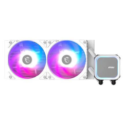 Enfriamiento Liquido MSI MAG CORELIQUID A13 240 para CPU 2x 120mm hasta 2000RPM Blanco