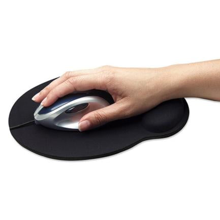 Mouse Pad Manhattan Tipo Gel C/Descansa Muñecas Color Negro