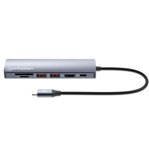 Estacion Docking Manhattan USB-C con lector de tarjetas