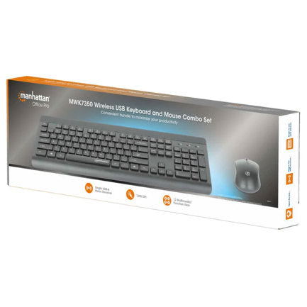 Teclado y Mouse Optico Inalambrico Manhattan 2.4G Negro combo