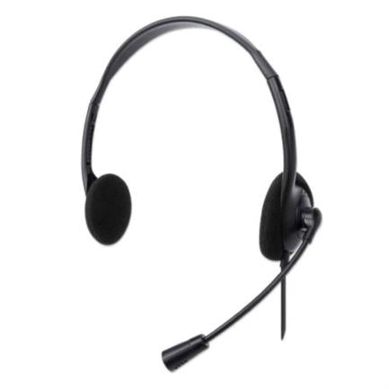 Audífonos Manhattan Estéreo Microfóno Ajustable USB Color Negro