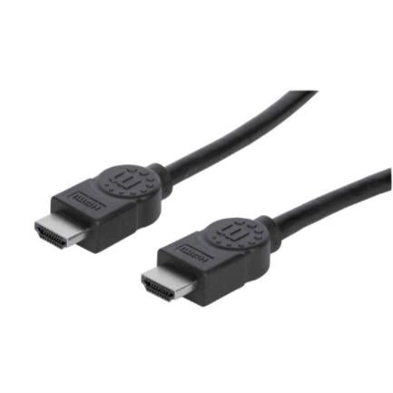 Cable Manhattan HDMI 1.4 M-M Alta Velocidad Canal Ethernet Blindado 2m Color Negro