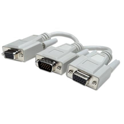 Cable Y Manhattan VGA Monitor HD15(2) 15cm Color Blanco