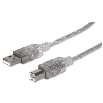 Cable Manhattan USB-B Alta Velocidad 2.0 5m Color Plata