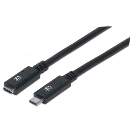 Cable Manhattan Extensión USB-C 3.2 Súper Velocidad 50cm Color Negro