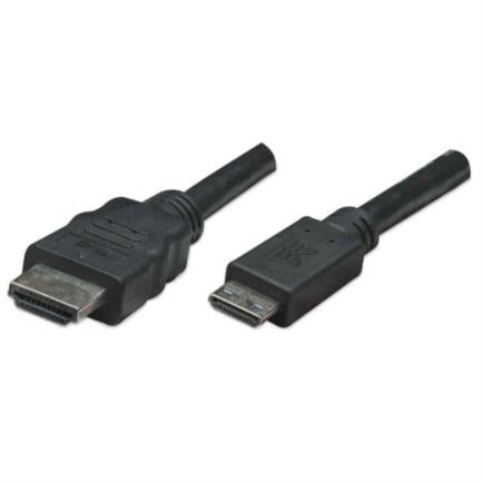 Cable Manhattan Mini HDMI-M a HDMI M Alta Velocidad 1.8m Color Negro