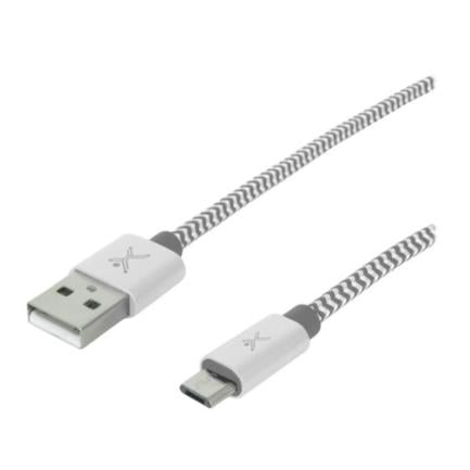 Cable USB Perfect Choice Tipo A a Micro Trenzado 1m Color Gris