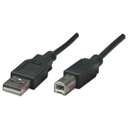 Cable Manhattan USB-B 2.0 Alta Velocidad 0.5m Color Negro