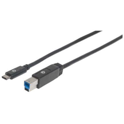 Cable Manhattan Dispositivos USB-C 3.1 Súper Velocidad 2m Color Negro