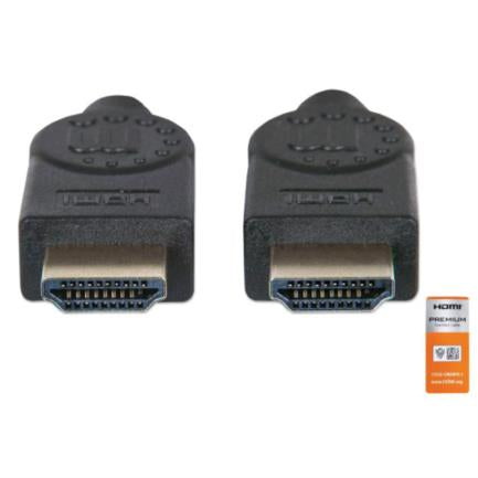 Cable Manhattan HDMI Alta Velocidad con Canal Ethernet Premium 1m Color Negro