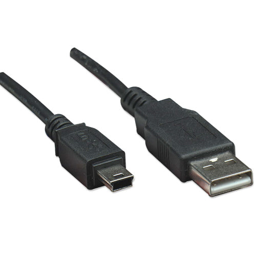 Cable Manhattan USB V2.0 A-Mini B 0.9M Negro