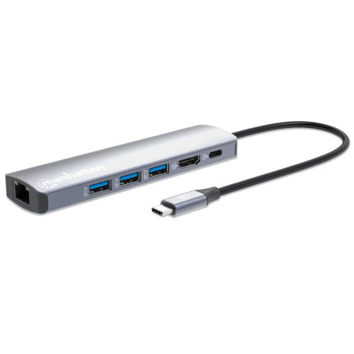 Estacion Docking USB-C MANHATTAN con Hub 6 en 1