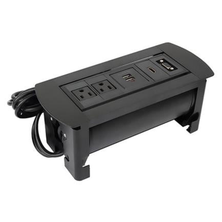 Caja de Conexión Manhattan para Mesa C/Enchufe USB/HDMI/VGA Color Negro