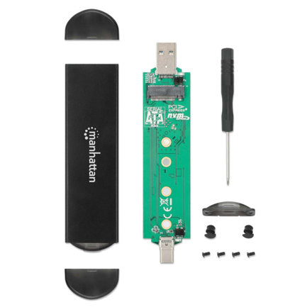 Gabinete SDD Manhattan USB-A / USB-C M.2 NVMe/SATA
