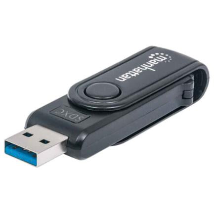 Mini Lector Manhattan Grabador Externo de Tarjetas USB 3.0 Súper Velocidad 24 en 1 Portátil
