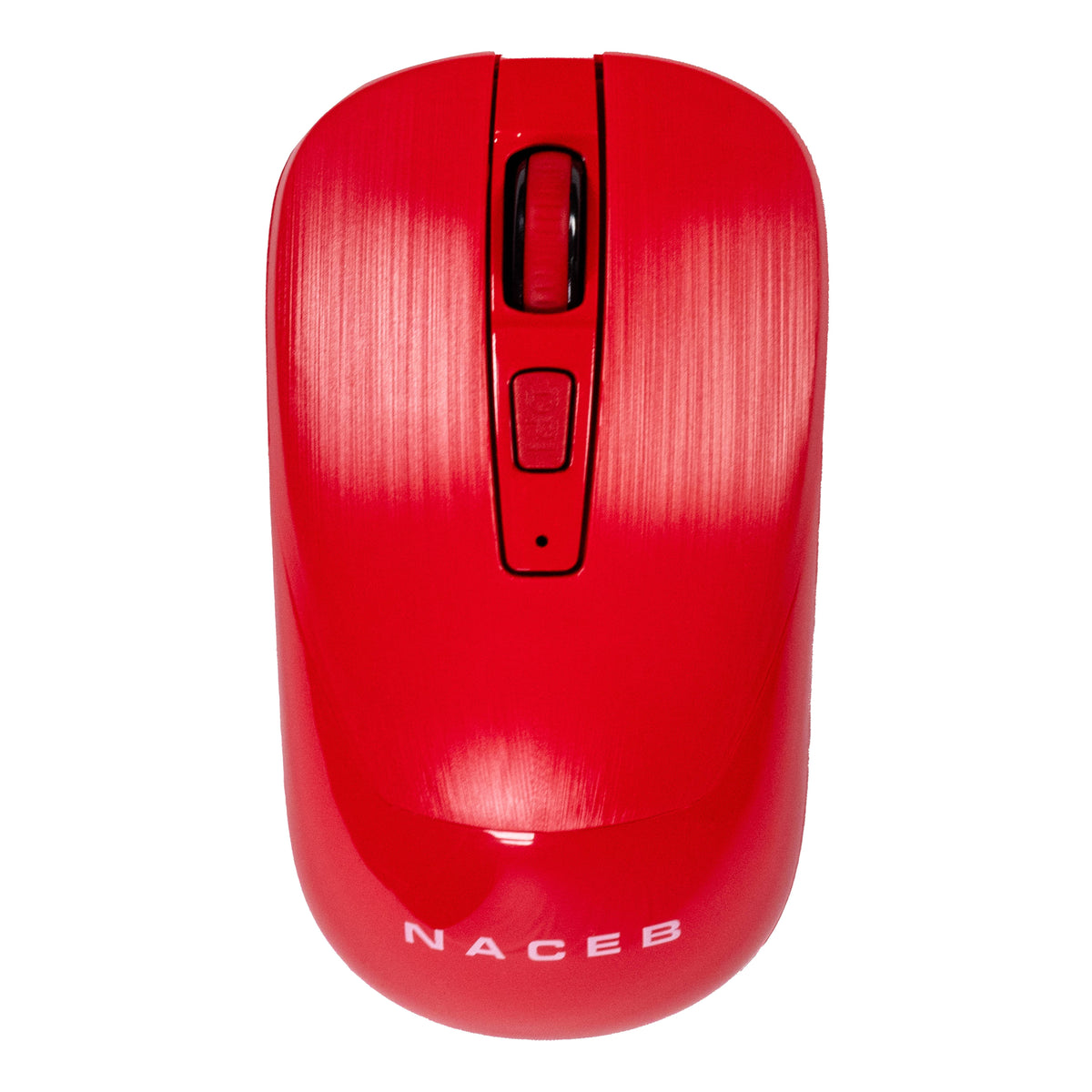 Mouse Naceb - Radiofrecuencia - USB - 3 Botón(es) - Rojo - Inalámbrico - 2.40GHz - 1600 dpi - Rueda de desplazamiento - 1 x AA Battery Supported