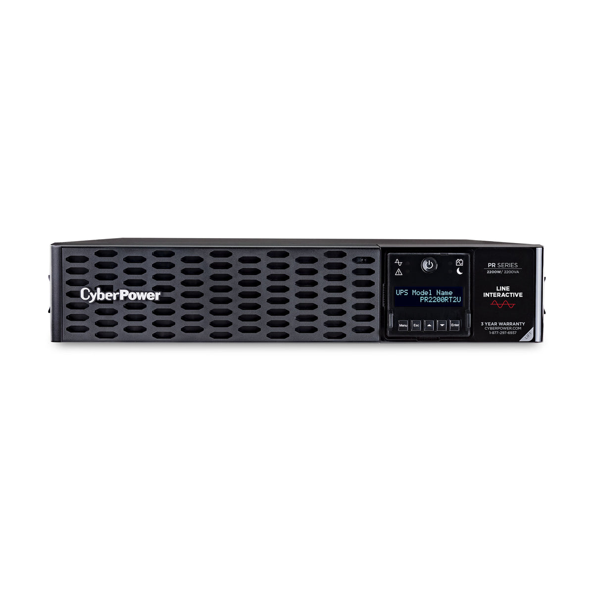 UPS de línea interactiva CyberPower - 2.20kVA - 2U Rack/Torre - AVR - 3Hora(s) Recarga - 3.20Minuto(s) Stand-by - 120 V AC Entrada - 100V AC, 110V AC, 120V AC Salida - 8 x NEMA 5-20R - Puerto Serial