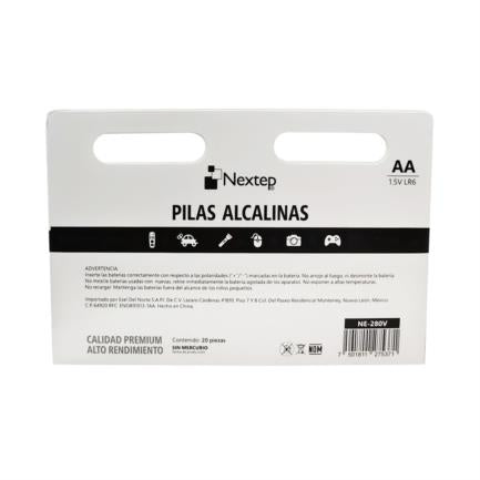 Pilas Nextep AA Alcalinas LR6 1.5v c/20 Piezas