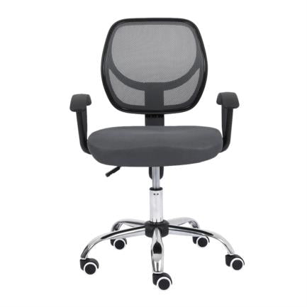 Silla Secretarial Nextep de Altura Ajustable Tela Gris Base Giratoria