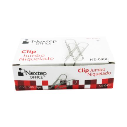 Bundle Clip Jumbo Nextep Niquelado 50mm 100 Clips Cont. 4Piezas