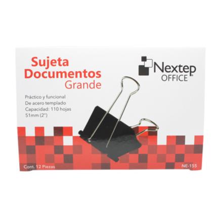 Bundle Sujeta Documentos Nextep Grande 51mm (2") 12Pzs Cont. 10 Piezas