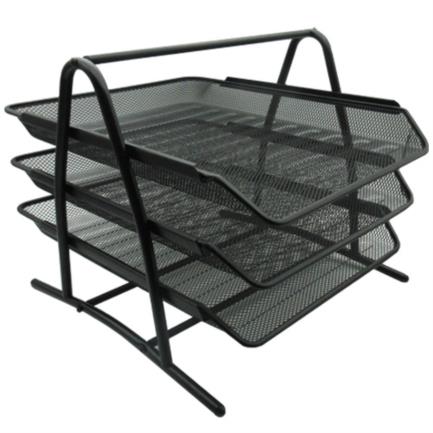 Bundle Charola Organizadora Nextep Malla Metalica de 3 Neveles Negro Tipo Oficio Cont. 2Piezas