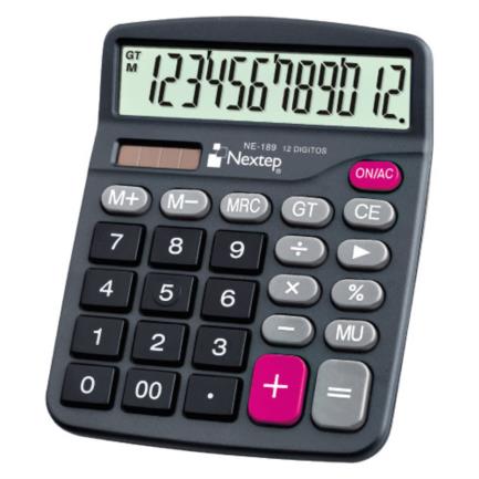 Bundle Calculadora Nextep 12 dígitos pantalla grande escritorio Solar/Bateria CONT. 2 PIEZAS