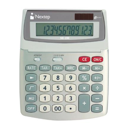 Calculadora Nextep 12 Dígitos Escritorio Función Impuestos Solar/Batería